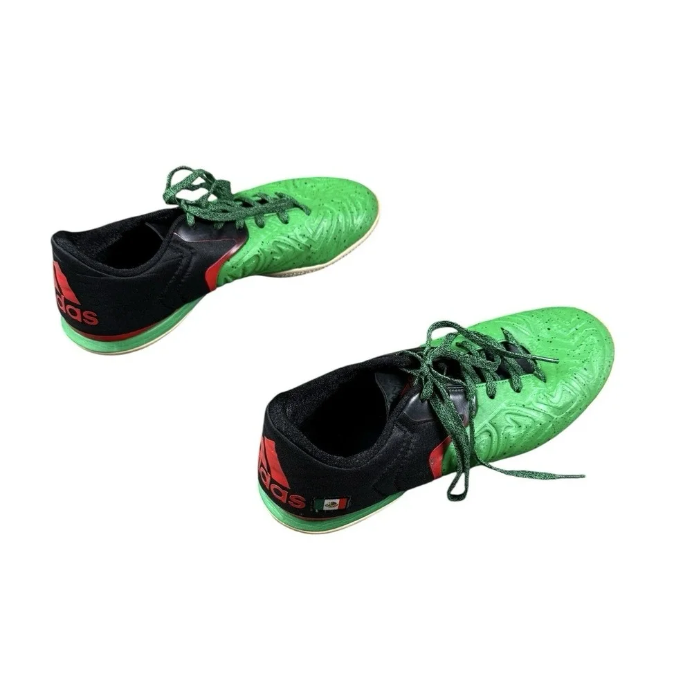 Adidas Indoor Soccer Shoes Green Black Red Mexico Flag Men's US 9.5 AQ2524‎